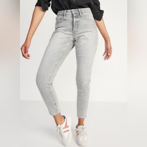 Old Navy og straight jeans Size 2 Highrise Button Fly GrayWash NWT